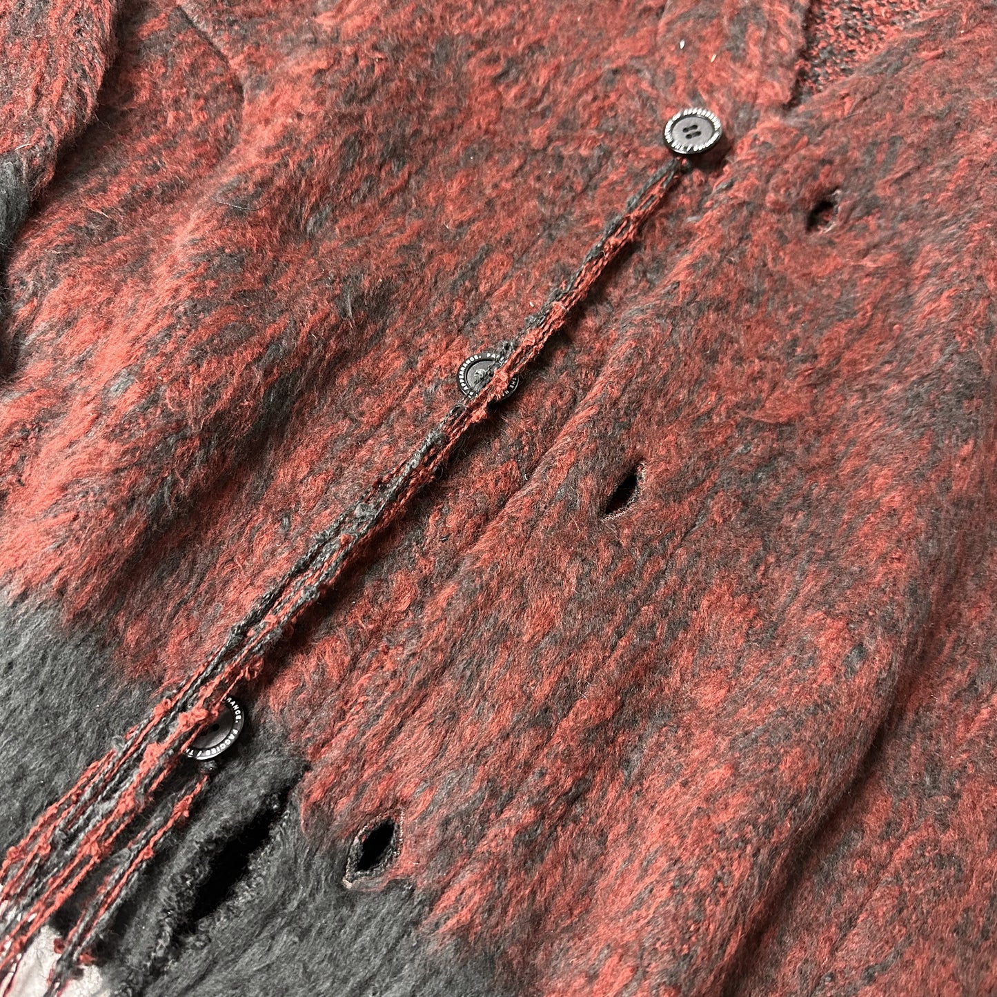 F24W07002 MIX COLOR SHAGGY CARDIGAN