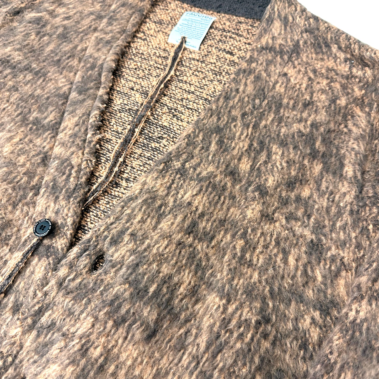 F24W07002 MIX COLOR SHAGGY CARDIGAN