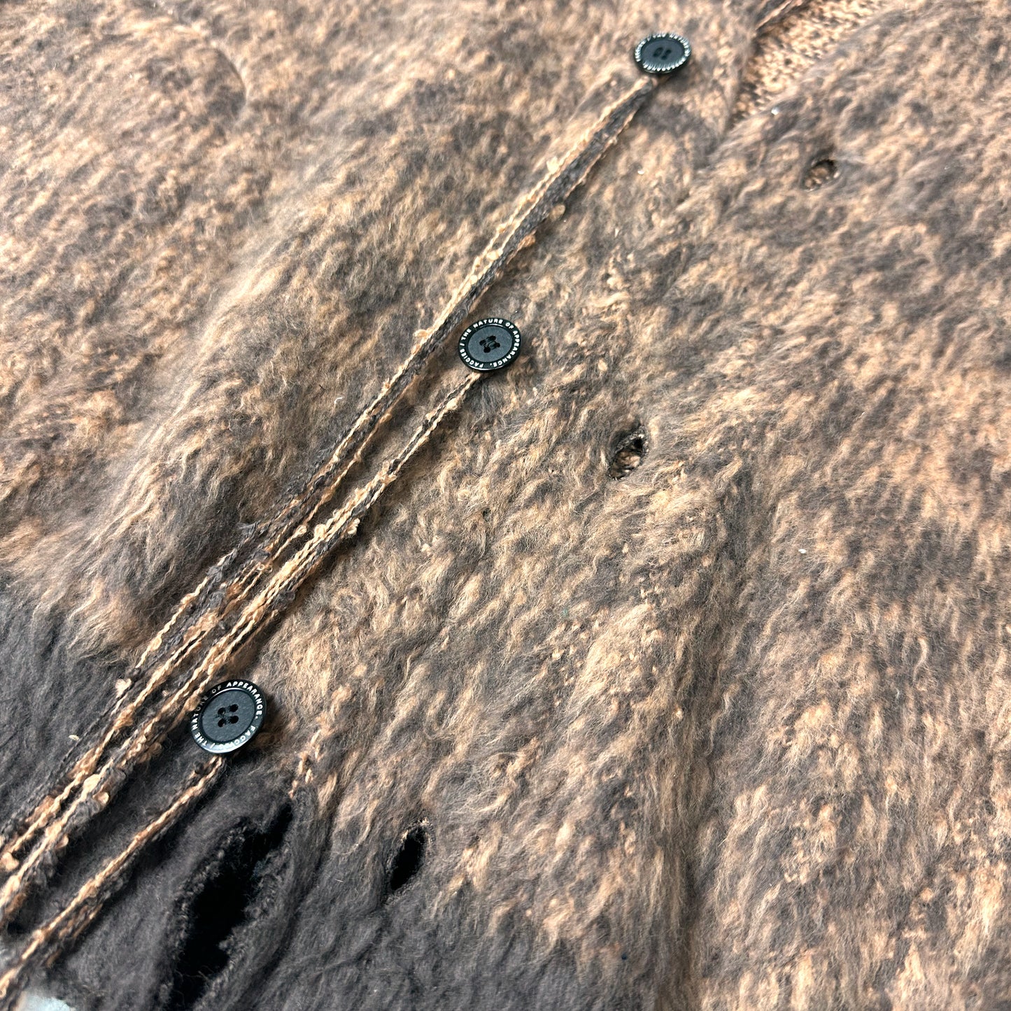 F24W07002 MIX COLOR SHAGGY CARDIGAN