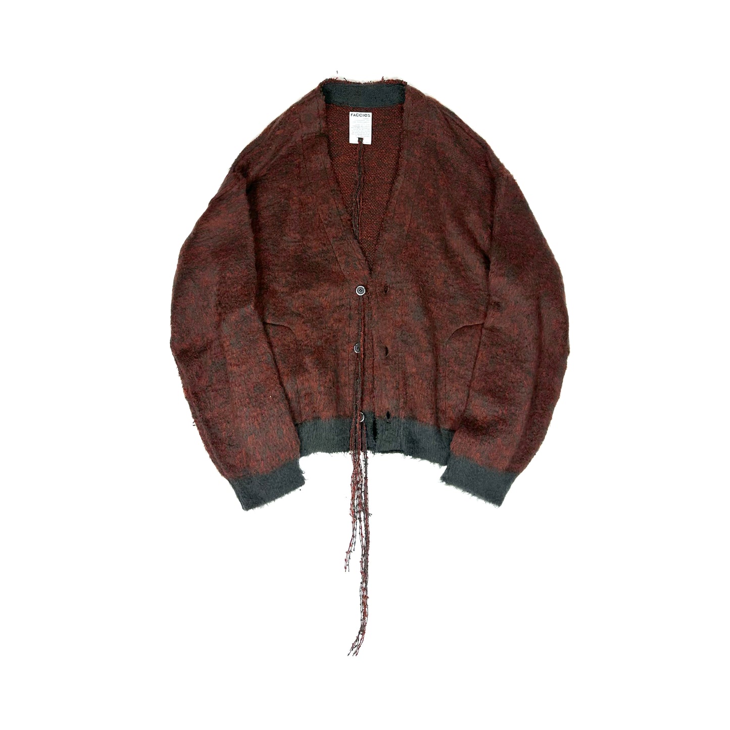F24W07002 MIX COLOR SHAGGY CARDIGAN