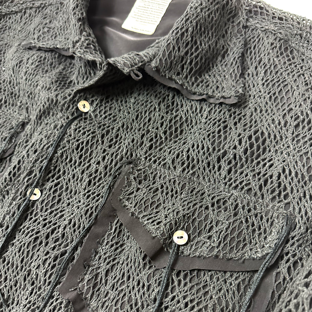 F25S03004 Mesh layered short Shirt BL