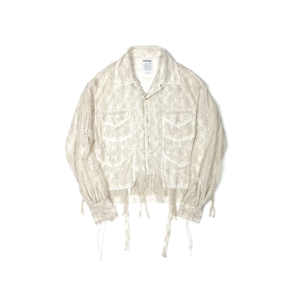 F25S03004 Mesh layered short Shirt BL
