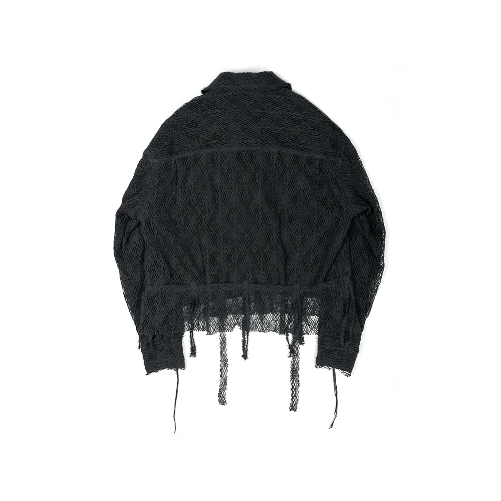 F25S03004　Mesh layered short Shirt BL
